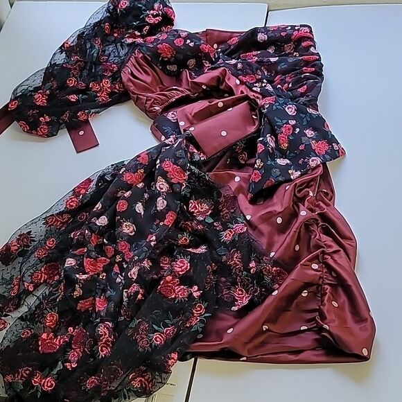 For Love & Lemons Cascade Mini Dress Rose - Picture 3 of 6